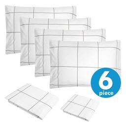 Sweet Home Collection 6pc. Window Pane Microfiber Sheets Set