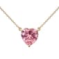 14kt. Gold Plated & Pink CZ Chunky Heart Necklace - image 1