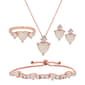 Gianni Argrnto Rose Gold Plated Lab Opal Heart 4pc. Set - image 1