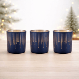 Melrose Patterned Glass Votive Holder - Set of 3