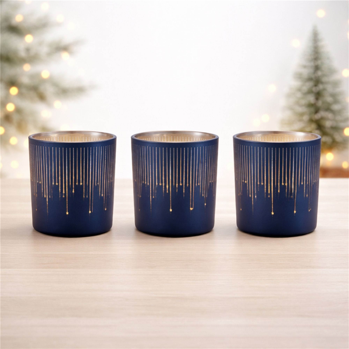 Melrose Patterned Glass Votive Holder - Set of 3