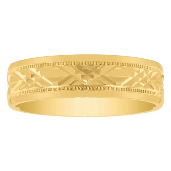 Mens Endless Affection(tm) 6mm Diamond-Cut Milgrain Band - image 