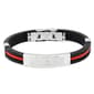 Mens Steeltime Our Father Prayer Black Rubber Bracelet - image 1