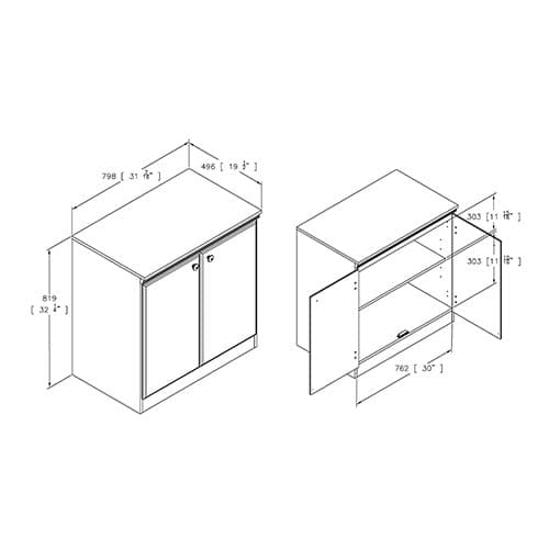 South Shore Morgan Small 2-Door Storage Cabinet