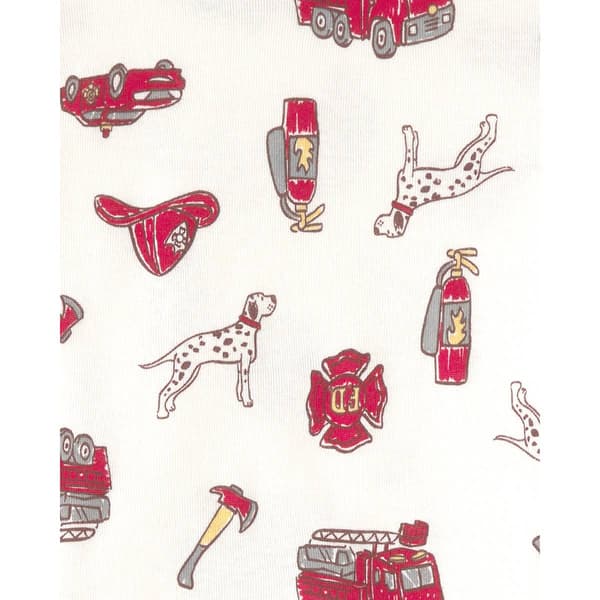 Toddler Boy Carter''s 4Pc Fire Truck/Stripe Cttn Pj Set
