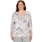 Plus Size Alfred Dunner Comfort & Joy Leaf Print Crossover V-Nec - image 1