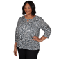 Plus Size Hearts of Palm Berry Fabulous Animal Square Ring Blouse - image 3