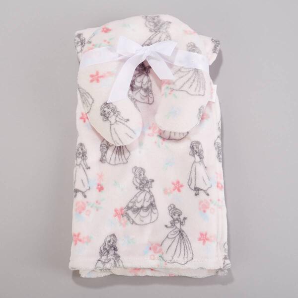 Baby Girl Disney&#40;R&#41; Baby Princess Blanket w/ Neck Roll - image 