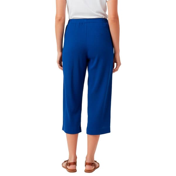 Petite AK Anne Klein Pull On Side Seam Textured Cropped Pants