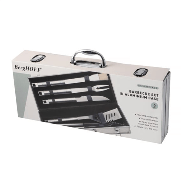 BergHOFF Cubo 6pc. Stainless Steel BBQ Set with Case