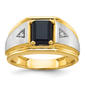 Mens Gentlemens Classics(tm) 14kt. Two Tone Satin Onyx Ring - image 1