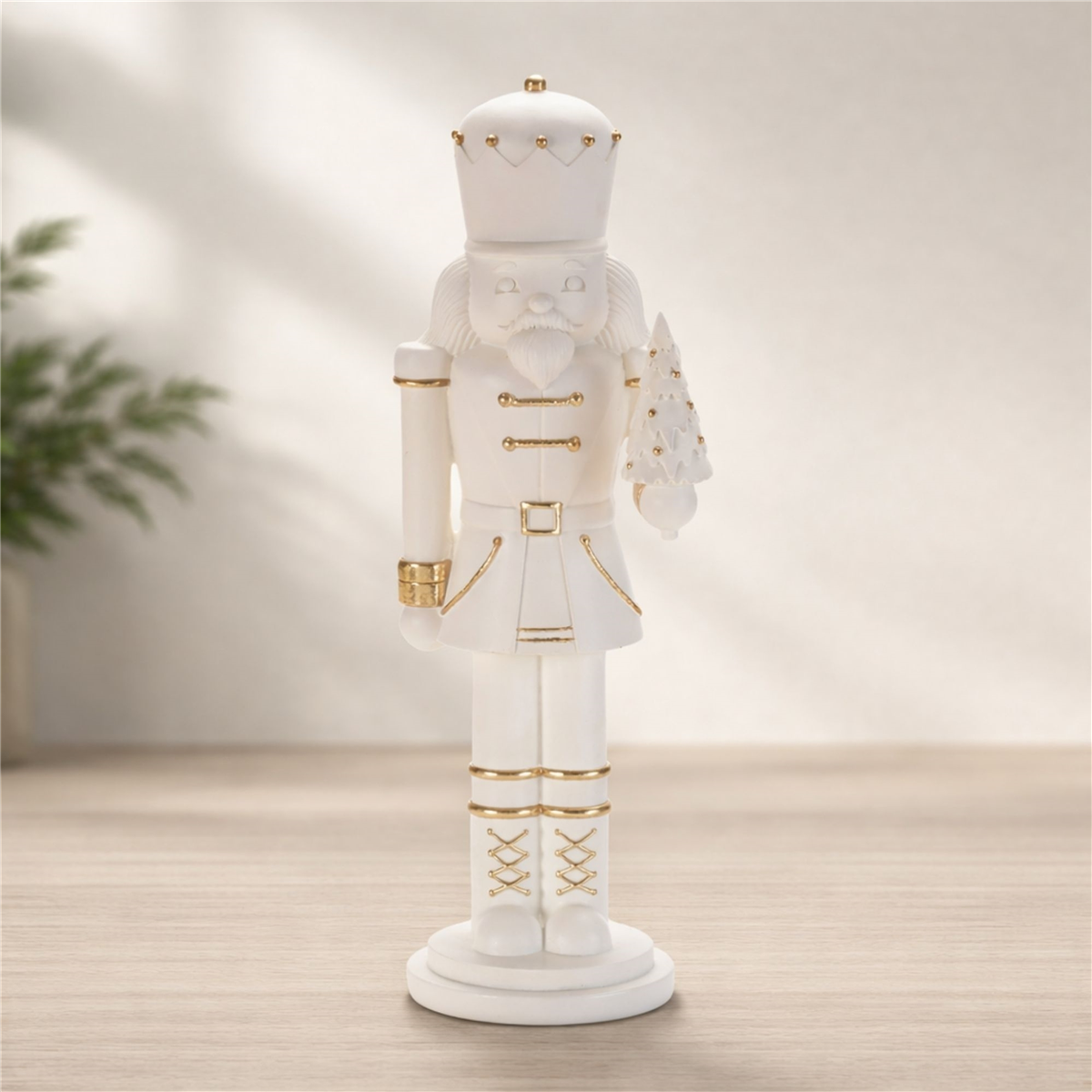 Melrose 14.5in. Modern Nutcracker Figurine with Gold Accents
