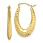 Gold Classics(tm) 10kt. Textured Oval Hollow Hoop Earrings - image 1