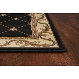 9th & Pike® Fleur de Lis Diamond Border Area Rug