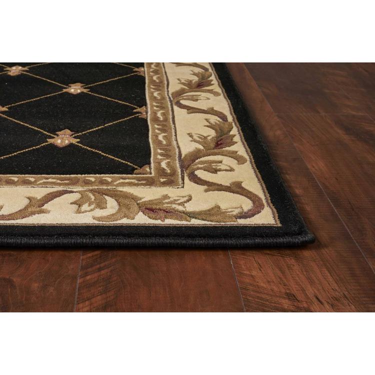 9th & Pike® Fleur de Lis Diamond Border Area Rug