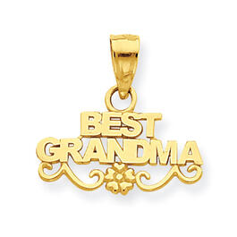 Gold Classics&#40;tm&#41; 14kt. Yellow Gold Best Grandma Pendant