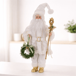 Melrose Santa Figurine with Wreath & Staff