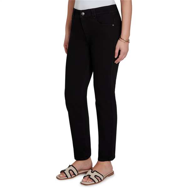 Petite Ruby Rd. Key Items Jet Black Slim Straight Jeans