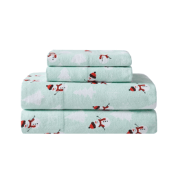 Truly Soft Snowman Wonderland Flannel Sheet Set