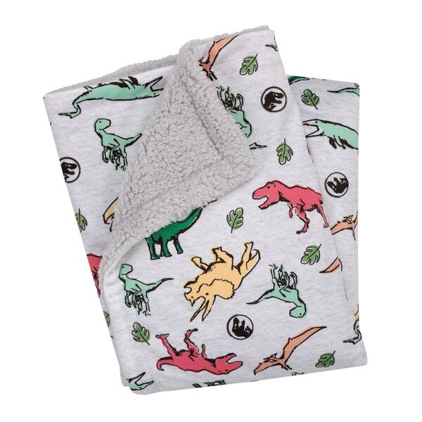 NBC Jurassic World Sherpa Baby Blanket