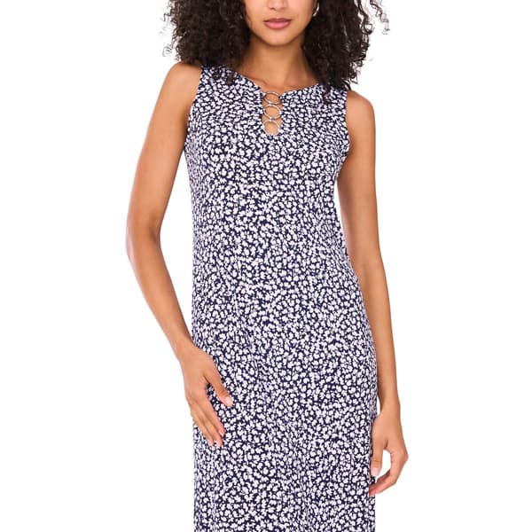 Womens MSK Sleeveless Floral Three Ring Midi Dress