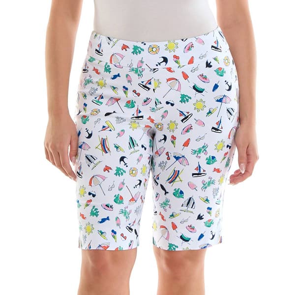 Womens Zac & Rachel Pull On Beach Bermuda Shorts - image 