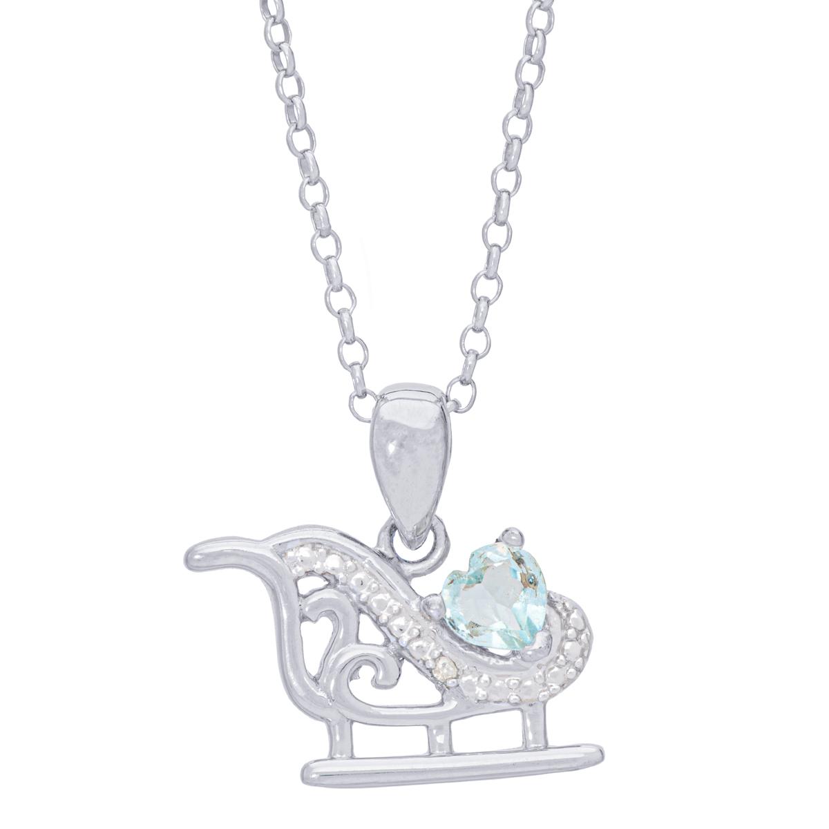 Gianni Argento Sterling Silver Genuine Blue Topaz Sled...