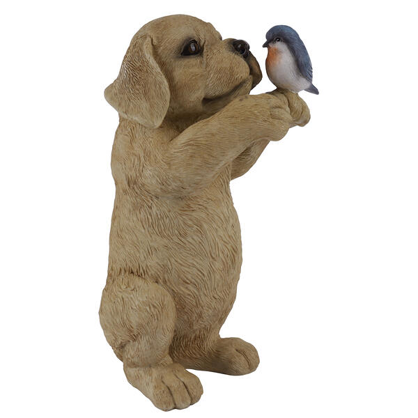 Resin Dog Holding Bird - image 