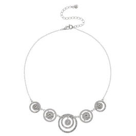 Roman Clear Social Crystal Pave Disc & Halo Necklace