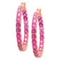 Gianni Argento Lab Grown Ruby Ombre Round Hoop Earrings - image 1
