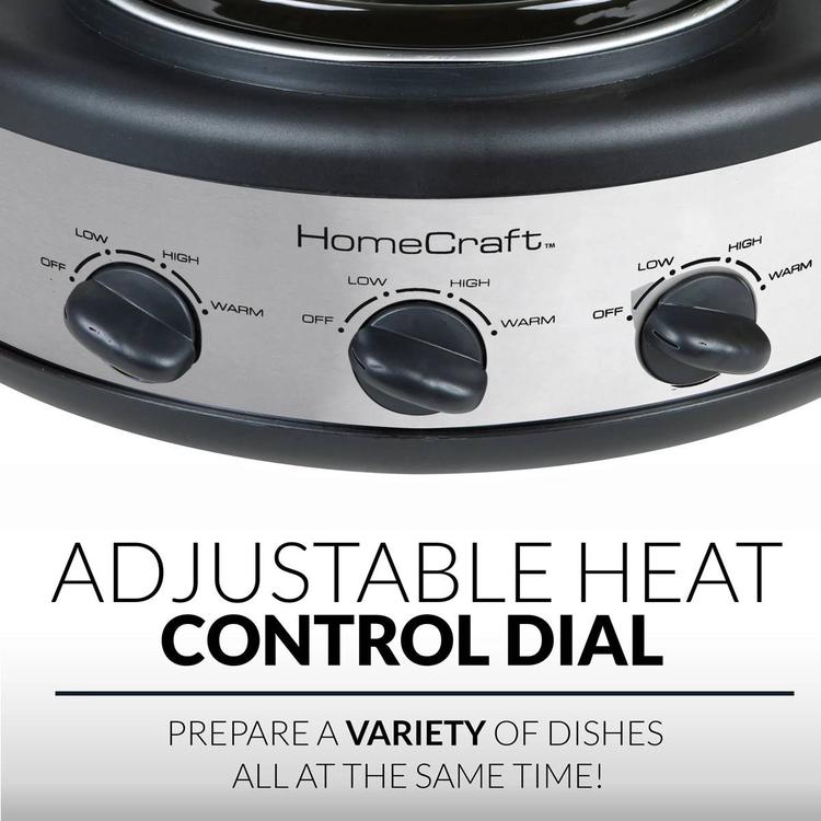 HomeCraft 1.5qt. Triple Slow Cooker