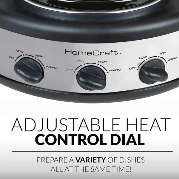 HomeCraft 1.5qt. Triple Slow Cooker