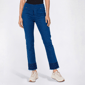 Womens Erika Pull On Embroidered Twill Fray Hem Jeans - image 1