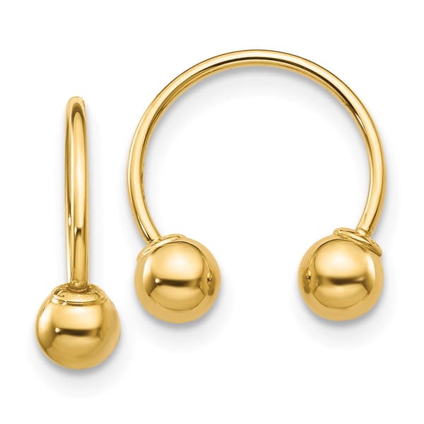 Gold Classics&#40;tm&#41; 14kt. Madi K Open Hoop Beaded Earrings - image 