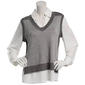 Womens Adrianna Papell Long Sleeve V-Neck Two In One Sweater - image 2