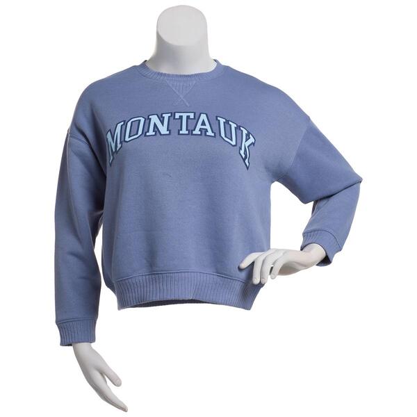 Juniors Pink Rose Chill French Terry Montauk Sweatshirt - image 