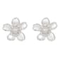 Gloria Vanderbilt Pearl & Crystal Flower Button Earrings - image 2
