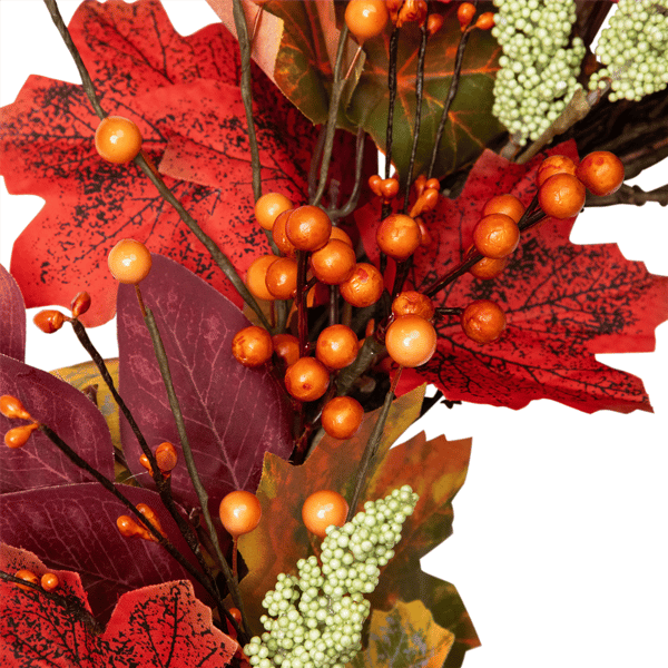 Northlight 20in. Leaves &amp; Berries Artificial Fall Harvest Wreath