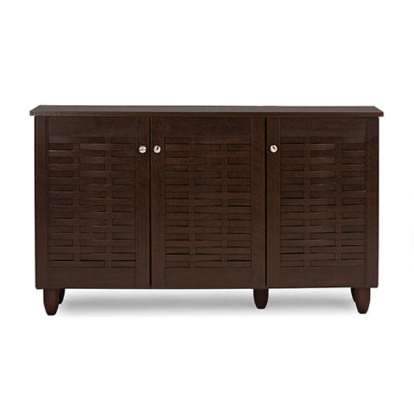 Baxton Studio Winda 3 Door Shoe Storage Cabinet - image 