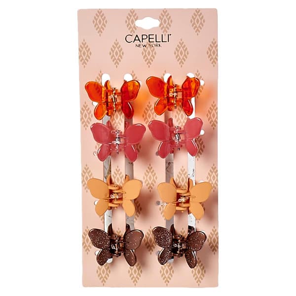 Womens Capelli New York 8pk. Mini Butterfly Claw Clips - image 