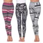 Womens White Mark 3 Pack Snowflake Paisley And Deer Leggings - image 1