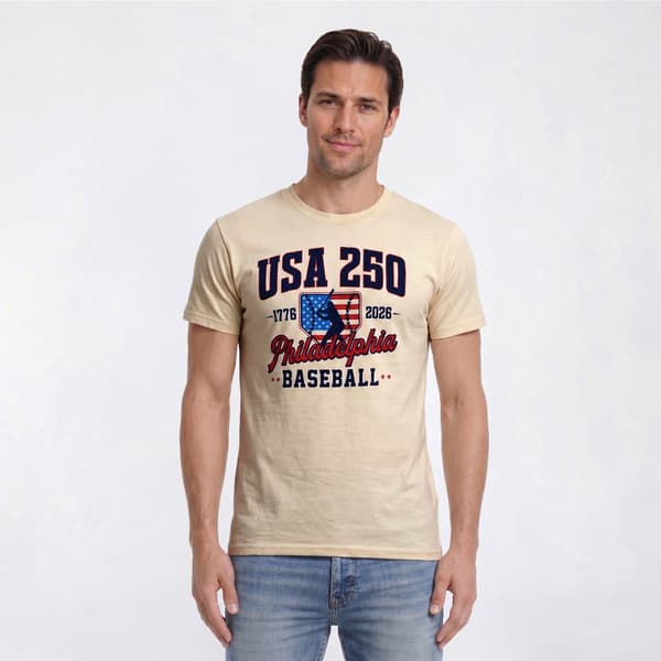 Mens Tailgate Philadelphia Baseball Philly USA 250 Tee - image 