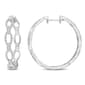 Sophia B 1/4ctw. Diamond Woven Hoop Silver Earrings - image 1
