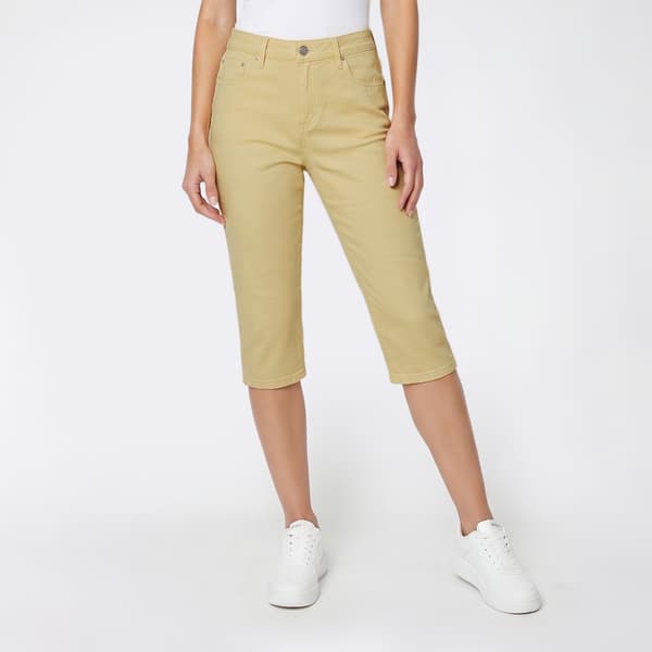 Womens Tailormade 5 Pocket Solid Capri Pants - image 