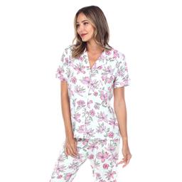 Womens White Mark 2pc. Floral Leopard Pajama Set