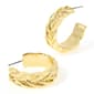 Steve Madden Gold Woven Medium Braided Hoop Earrings - image 4