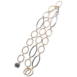 Womens Steve Madden 2 Tone Oval Circle Chain Belt