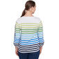 Petite Ruby Rd. Resort Ready 3/4 Sleeve Resort Stripe Top - image 2