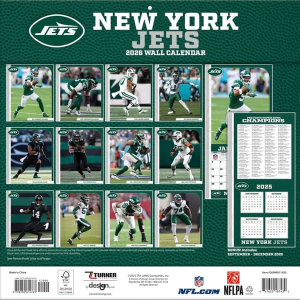 Lang® 2026 New York Jets Wall Calendar
