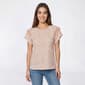 Womens Como Blu Flutter Sleeve Crew Neck Crochet Lace Blouse - image 1